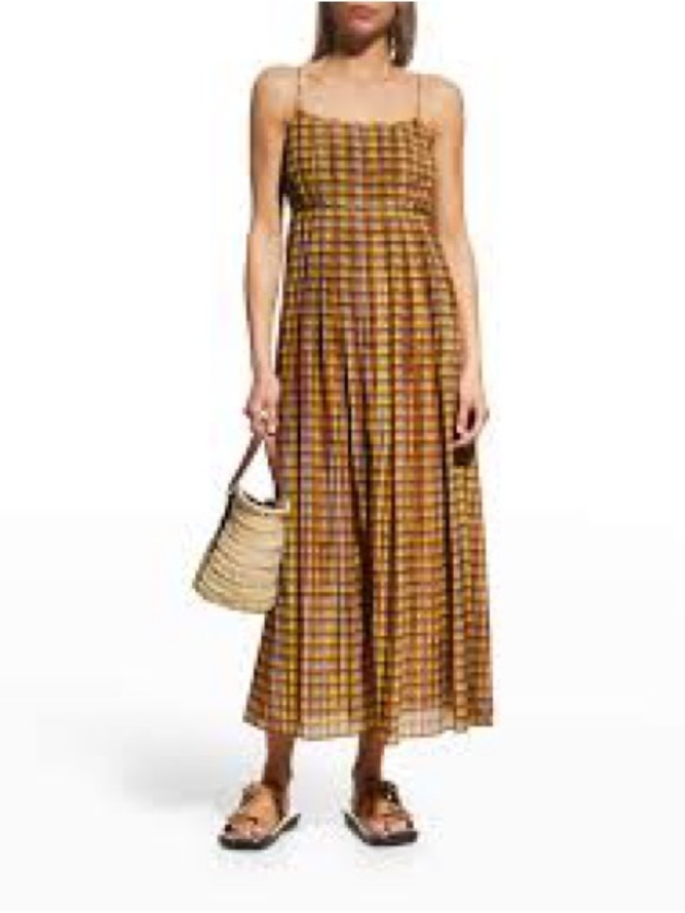 Tory Burch Pleated Midi Dress in Purple Veronica Plaid | 6